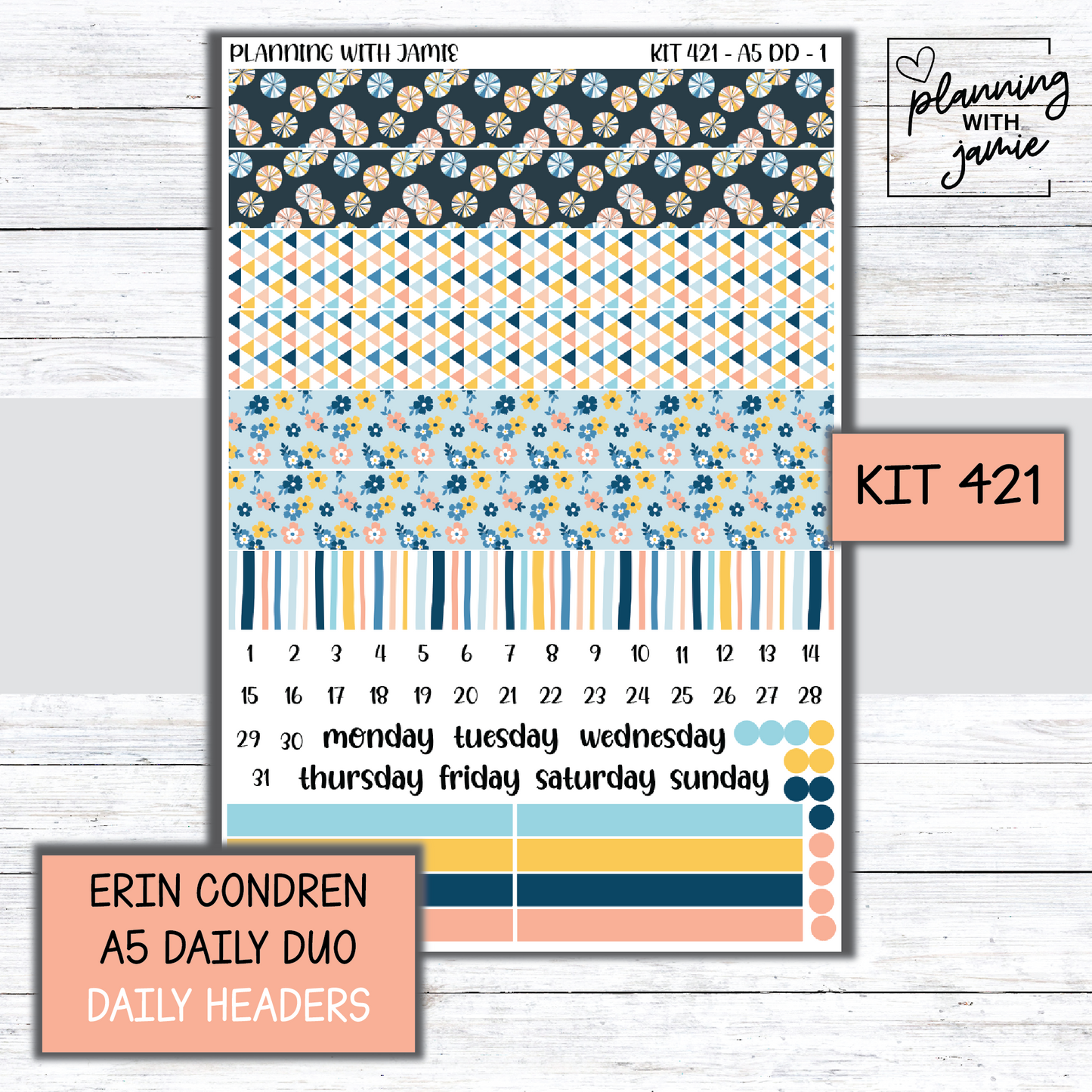 Kit 421 Erin Condren Daily Duo Sticker Kit