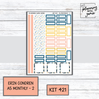 KIT 421 Erin Condren 7X9 OR A5 Monthly Kit