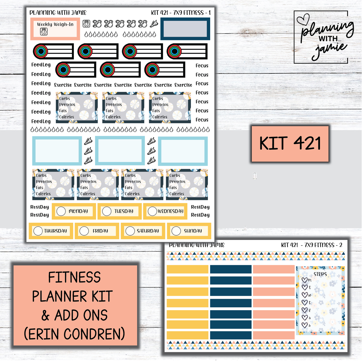 Kit 421 Weekly Fitness Sticker Kit