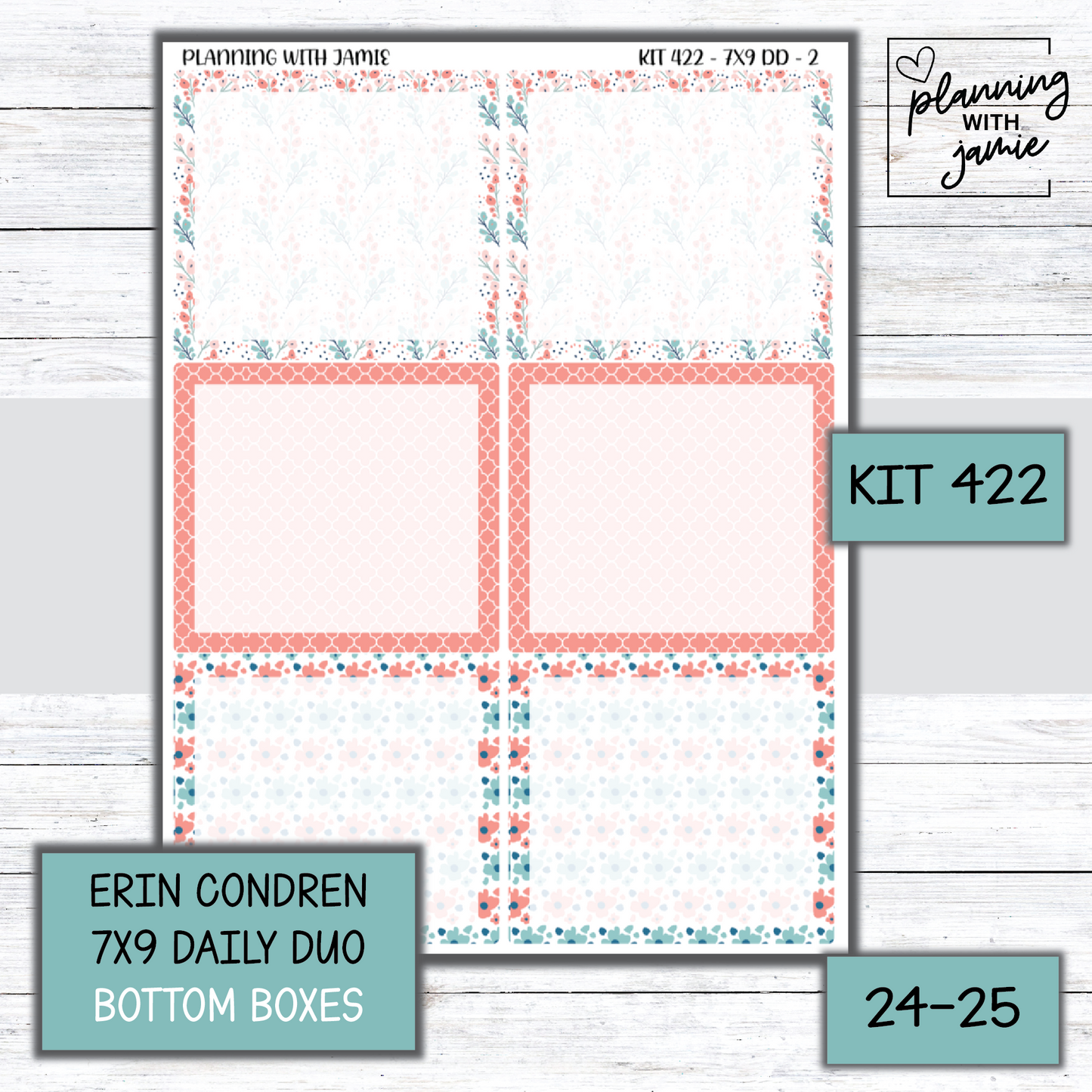 Kit 422 Erin Condren Daily Duo Sticker Kit