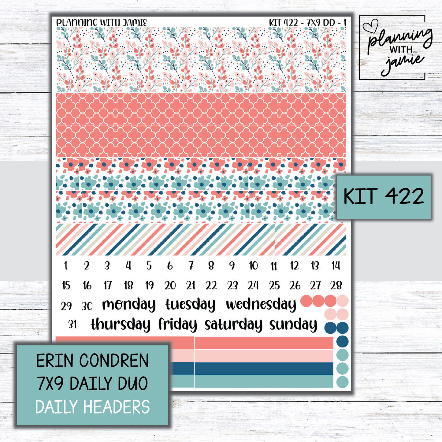 Kit 422 Erin Condren Daily Duo Sticker Kit