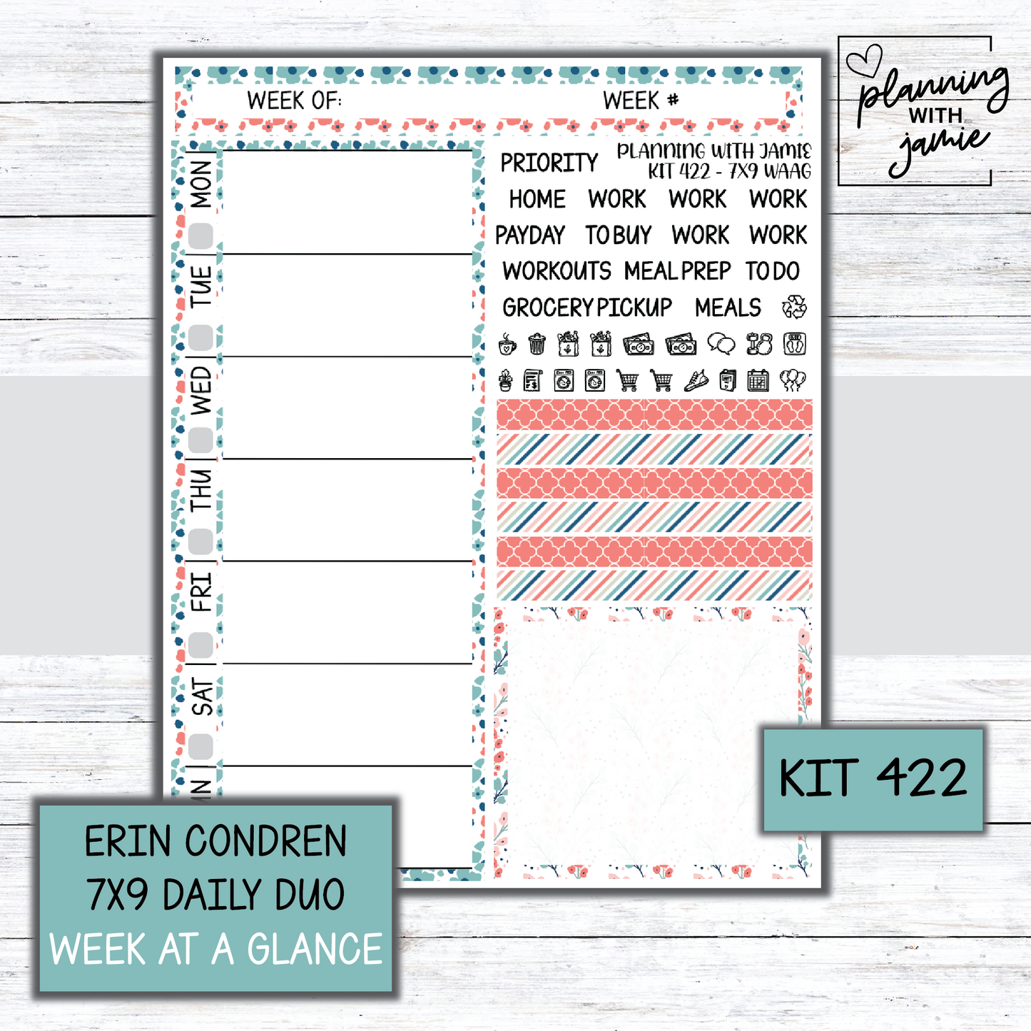 Kit 422 Week At A Glance Sticker