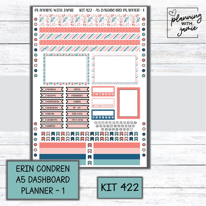 Kit 422 Erin Condren Dashboard Planner Sticker Kit