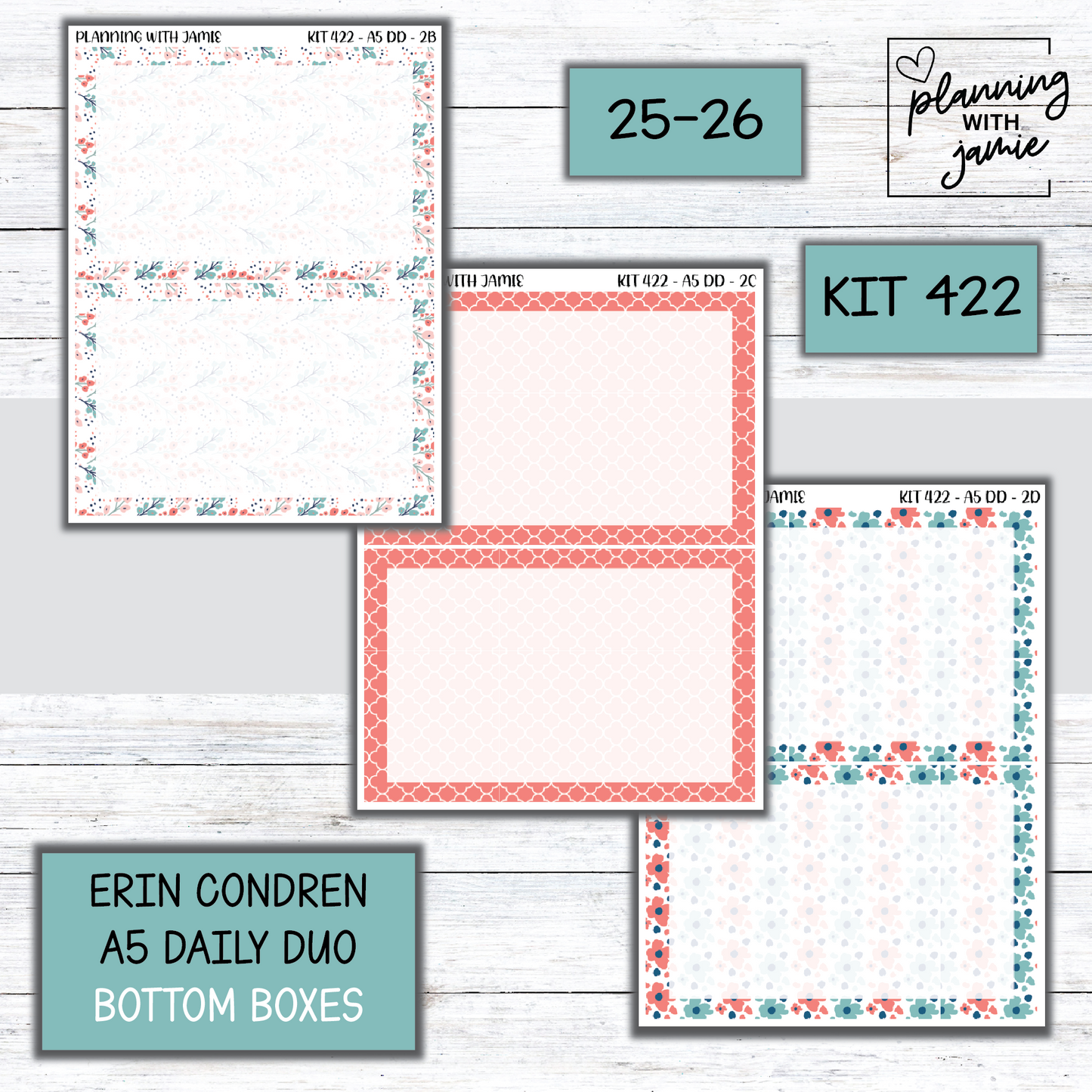Kit 422 Erin Condren Daily Duo Sticker Kit