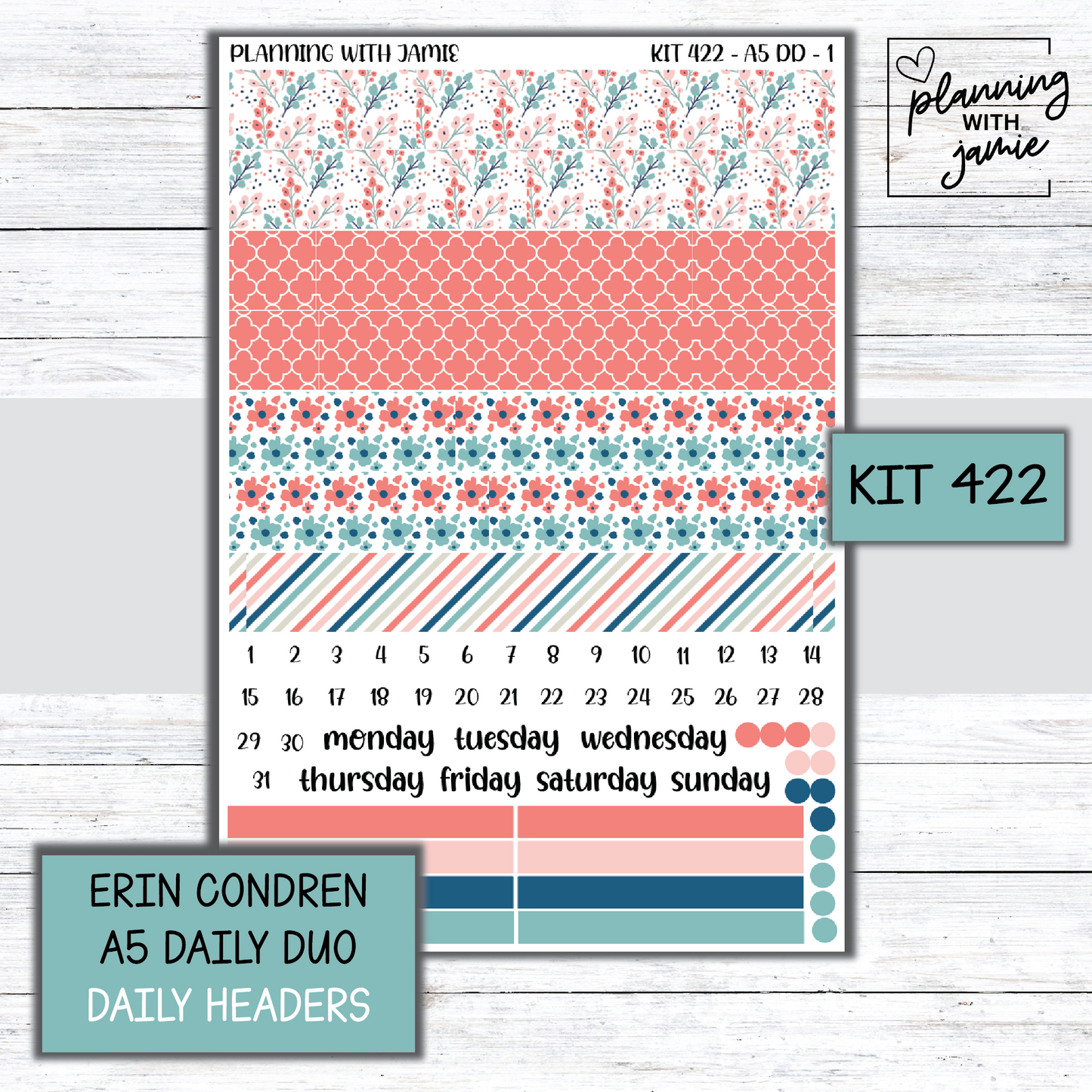 Kit 422 Erin Condren Daily Duo Sticker Kit
