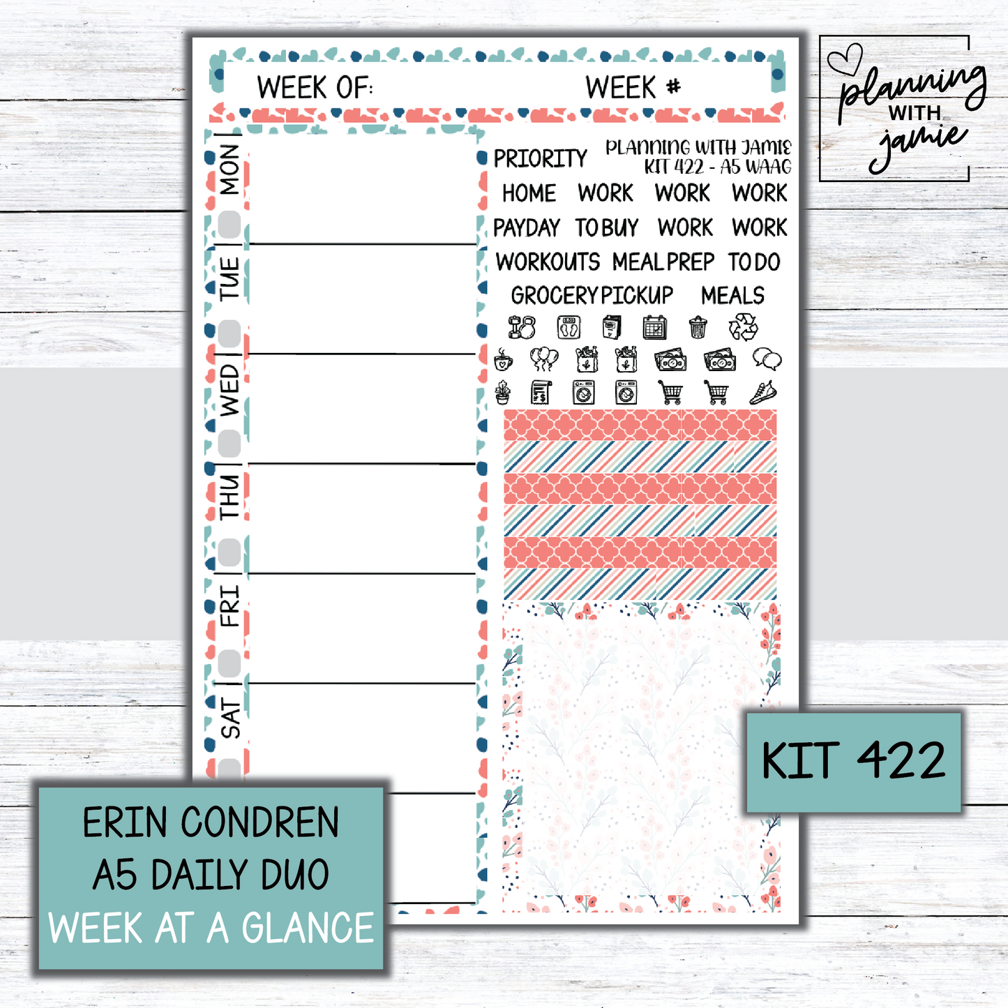 Kit 422 Week At A Glance Sticker