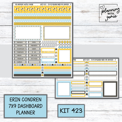 Kit 423 Erin Condren Dashboard Planner Sticker Kit