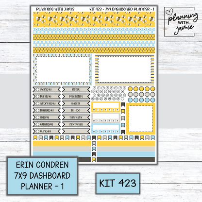 Kit 423 Erin Condren Dashboard Planner Sticker Kit
