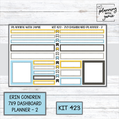 Kit 423 Erin Condren Dashboard Planner Sticker Kit