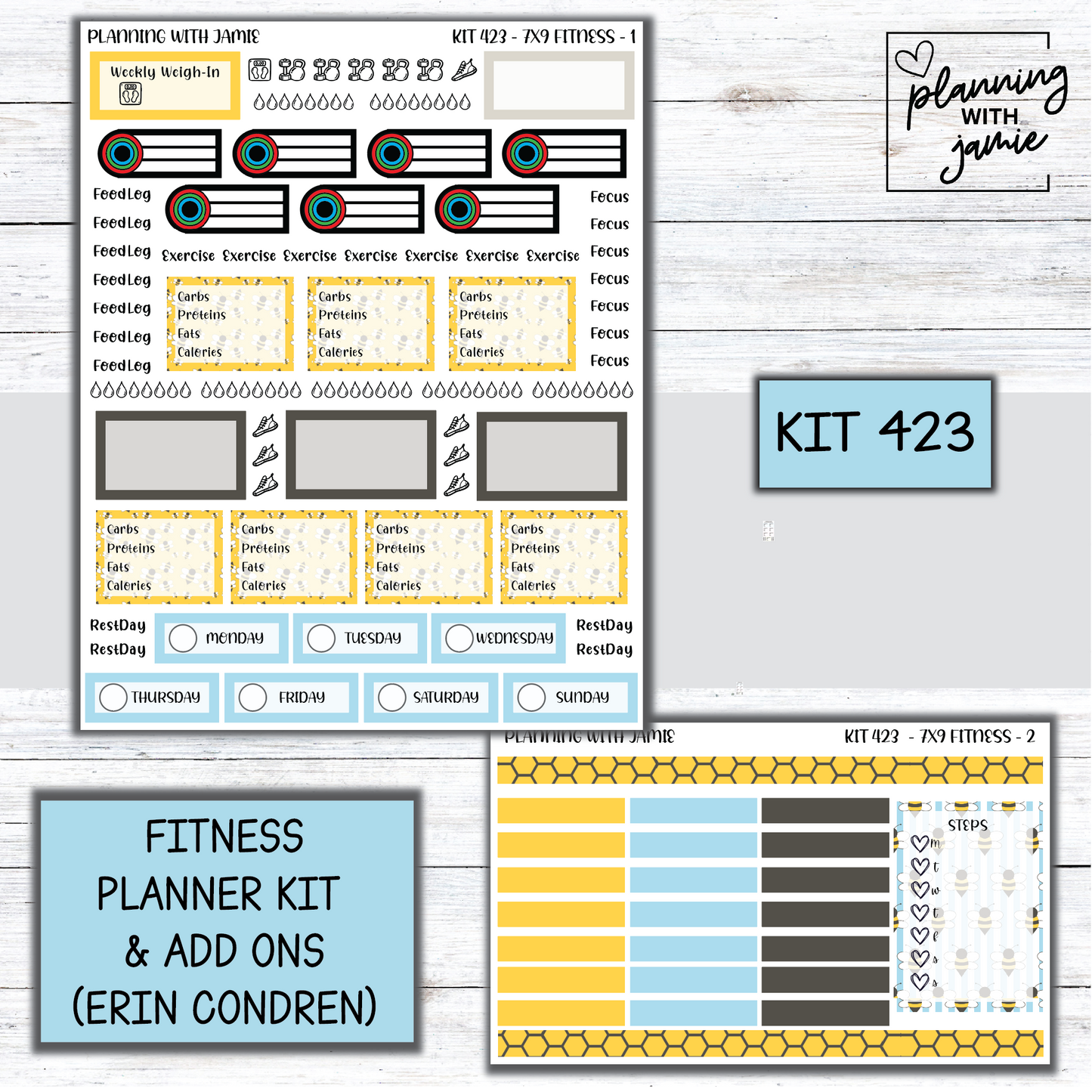 Kit 423 Weekly Fitness Sticker Kit