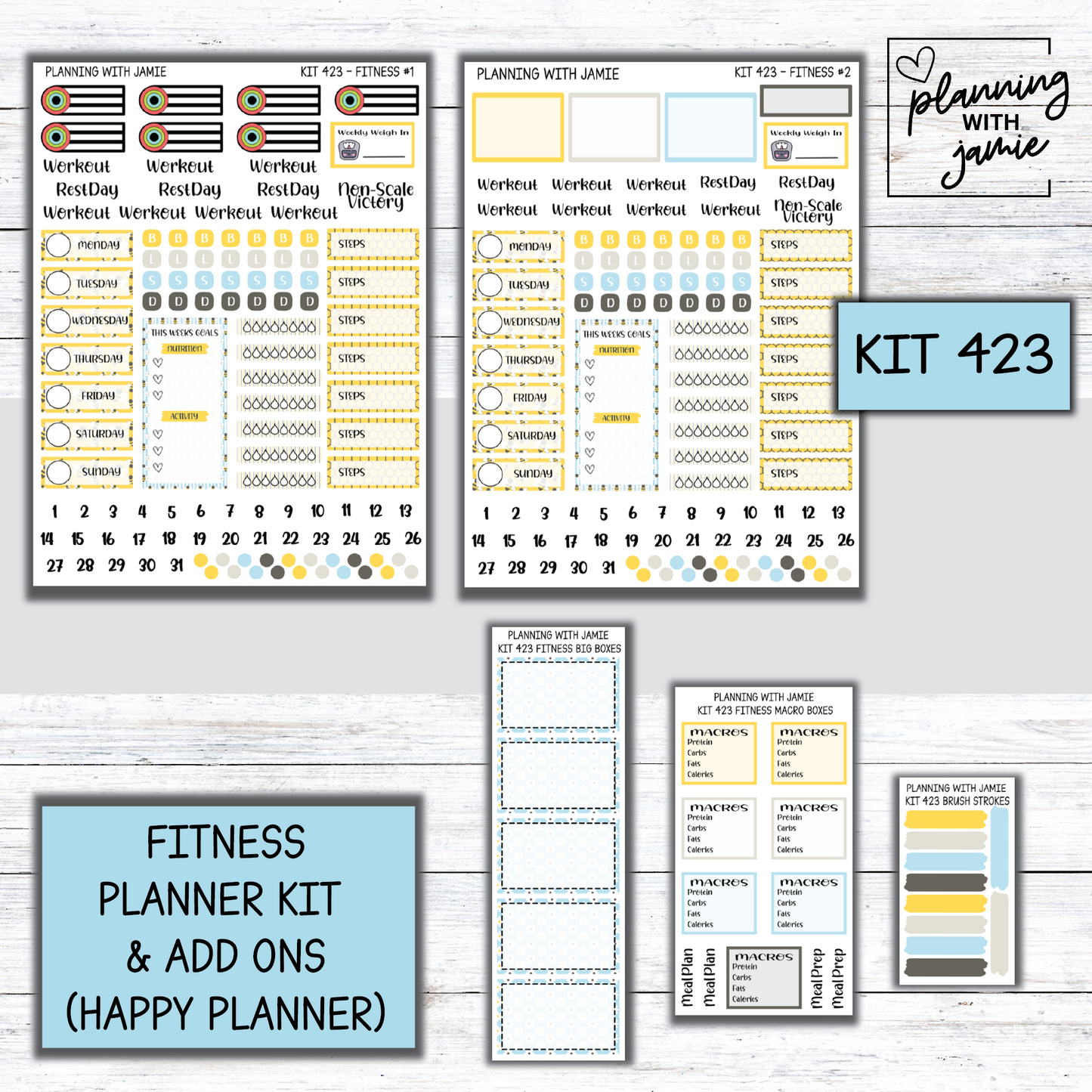 Kit 423 Weekly Fitness Sticker Kit