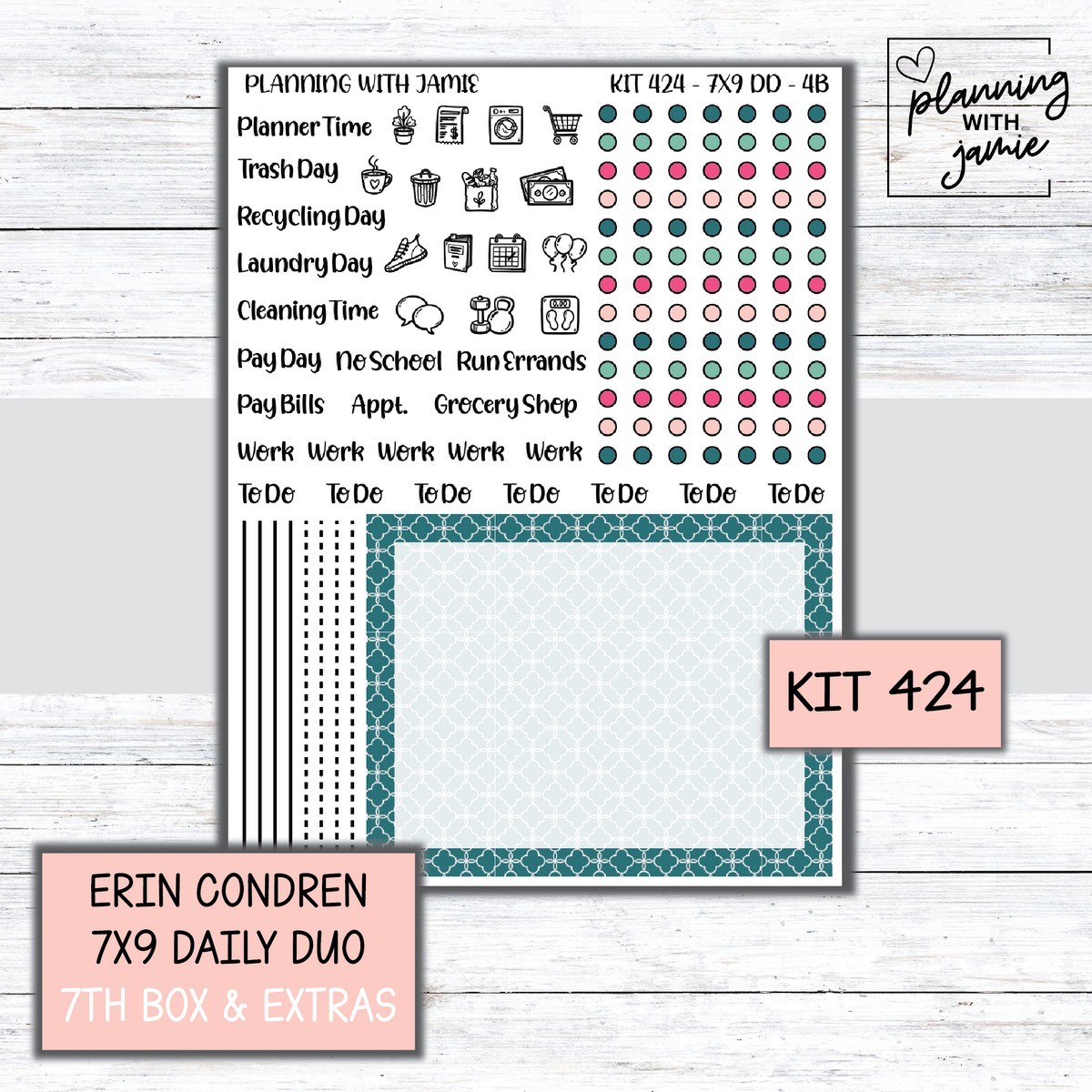 Kit 424 Erin Condren Daily Duo Sticker Kit