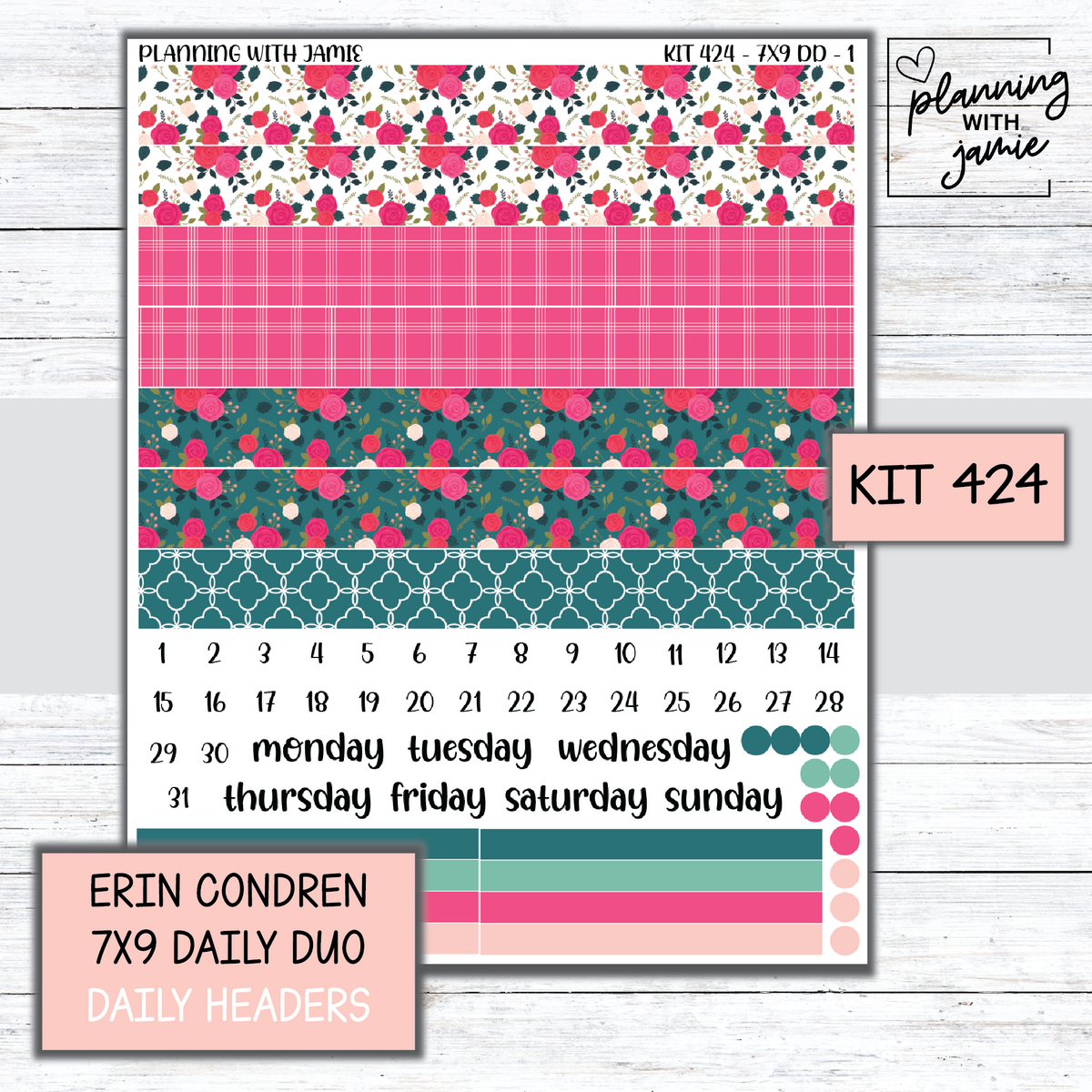 Kit 424 Erin Condren Daily Duo Sticker Kit