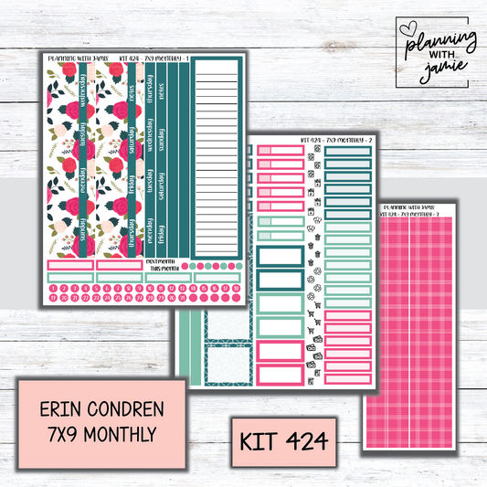 KIT 424 Erin Condren 7X9 OR A5 Monthly Kit