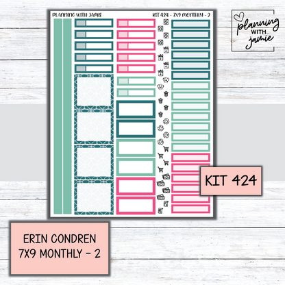 KIT 424 Erin Condren 7X9 OR A5 Monthly Kit