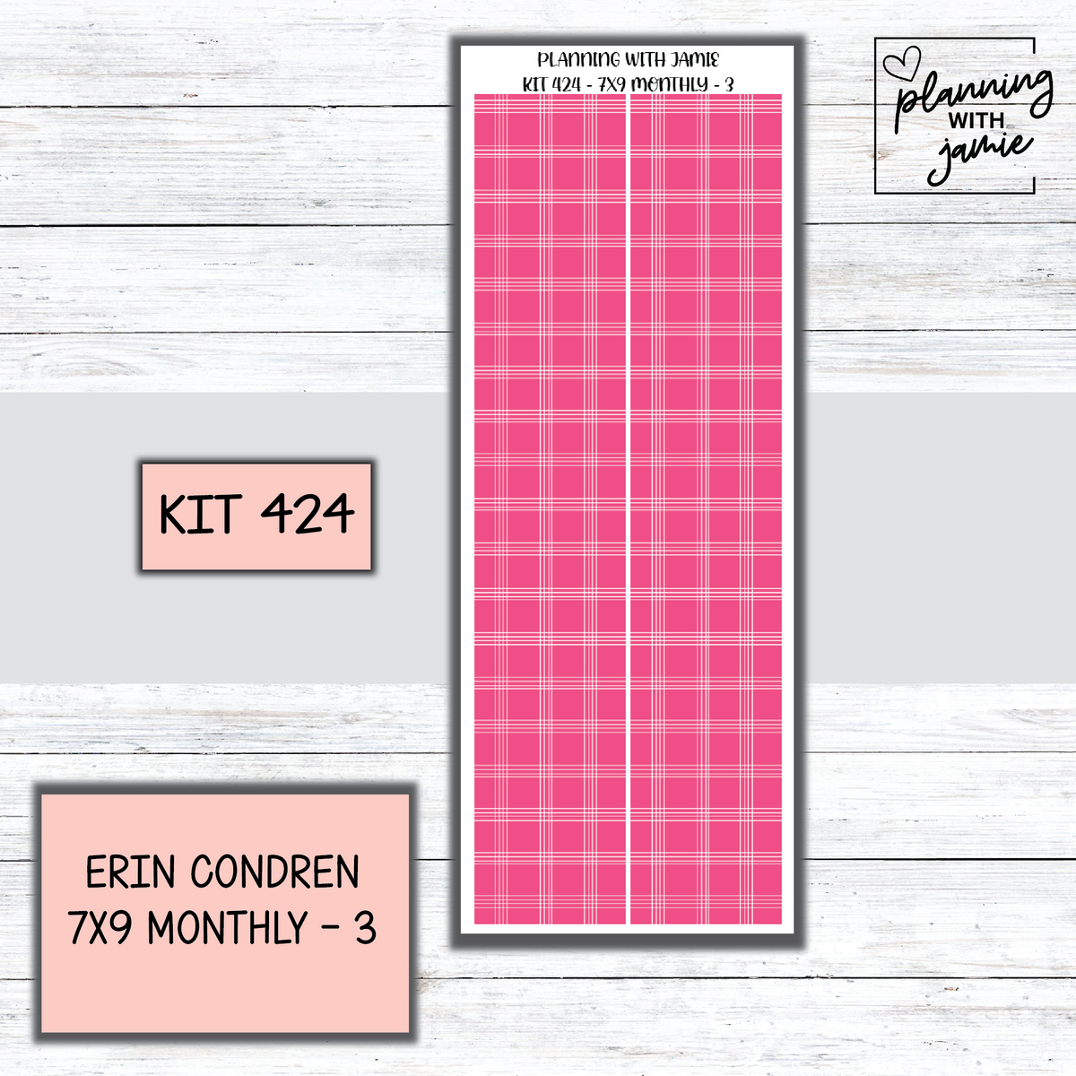 KIT 424 Erin Condren 7X9 OR A5 Monthly Kit