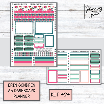 Kit 424 Erin Condren Dashboard Planner Sticker Kit
