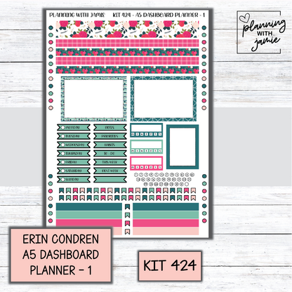Kit 424 Erin Condren Dashboard Planner Sticker Kit