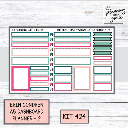 Kit 424 Erin Condren Dashboard Planner Sticker Kit