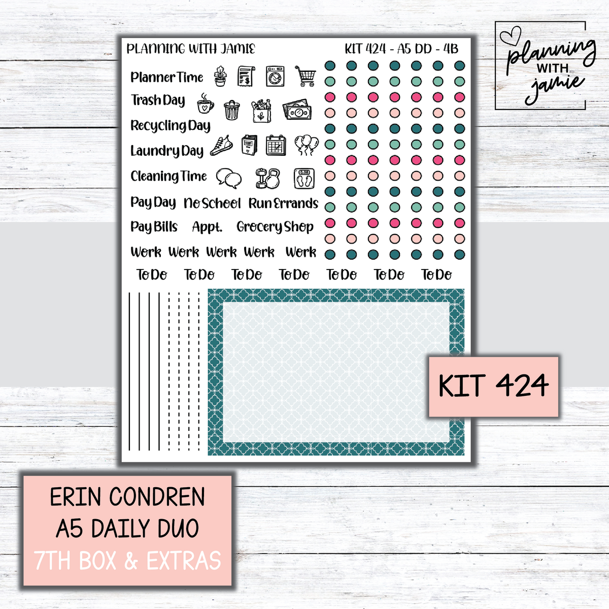 Kit 424 Erin Condren Daily Duo Sticker Kit