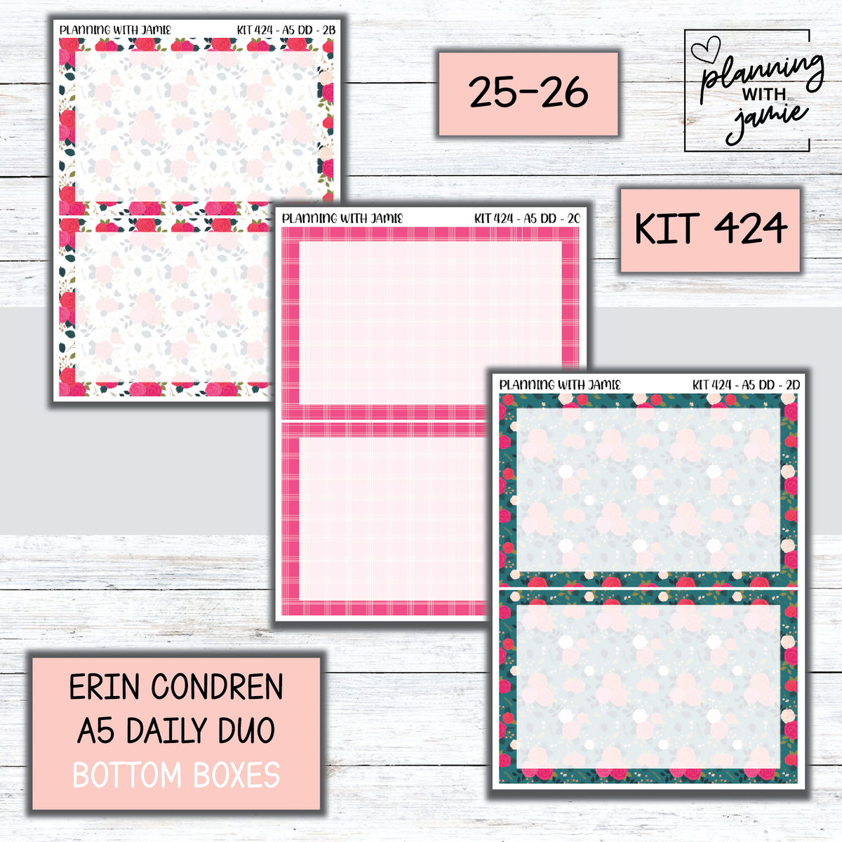 Kit 424 Erin Condren Daily Duo Sticker Kit