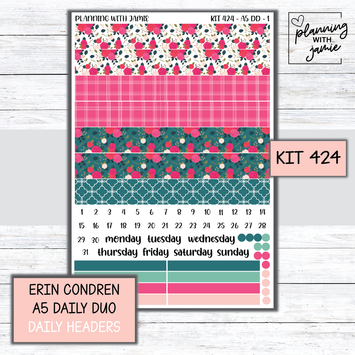 Kit 424 Erin Condren Daily Duo Sticker Kit