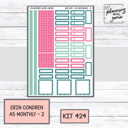 KIT 424 Erin Condren 7X9 OR A5 Monthly Kit