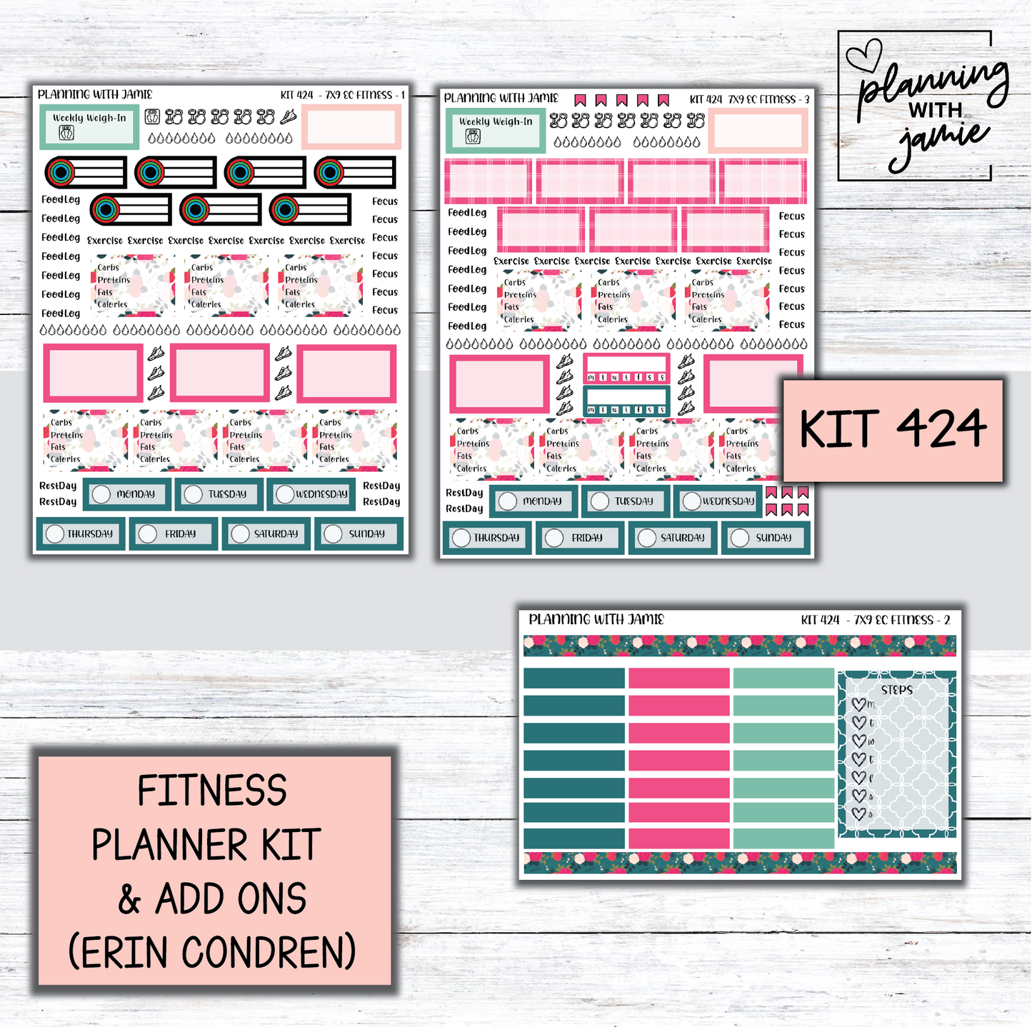 Kit 424 Weekly Fitness Sticker Kit