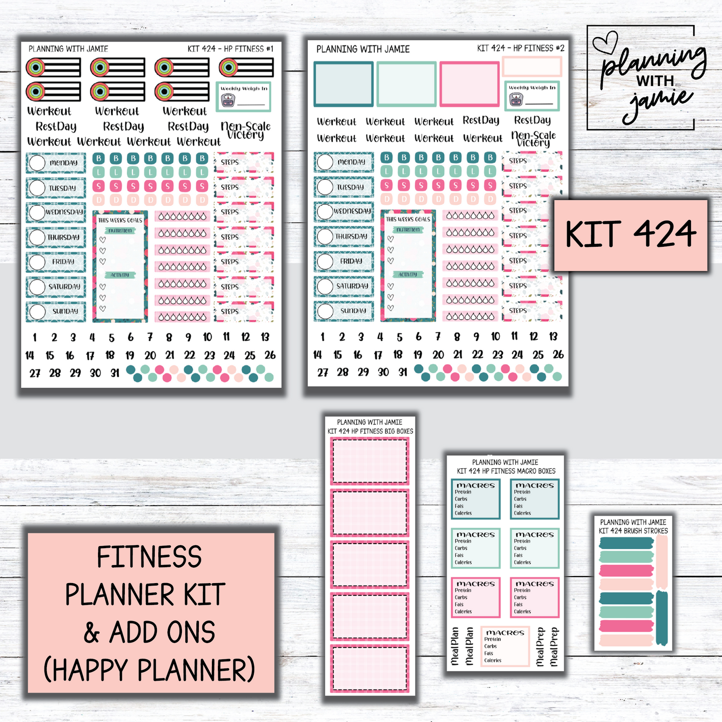 Kit 424 Weekly Fitness Sticker Kit