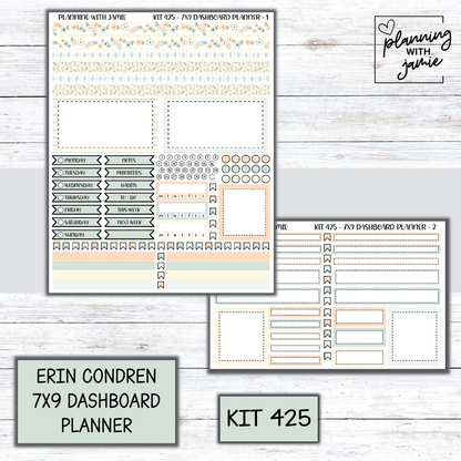 Kit 425 Erin Condren Dashboard Planner Sticker Kit
