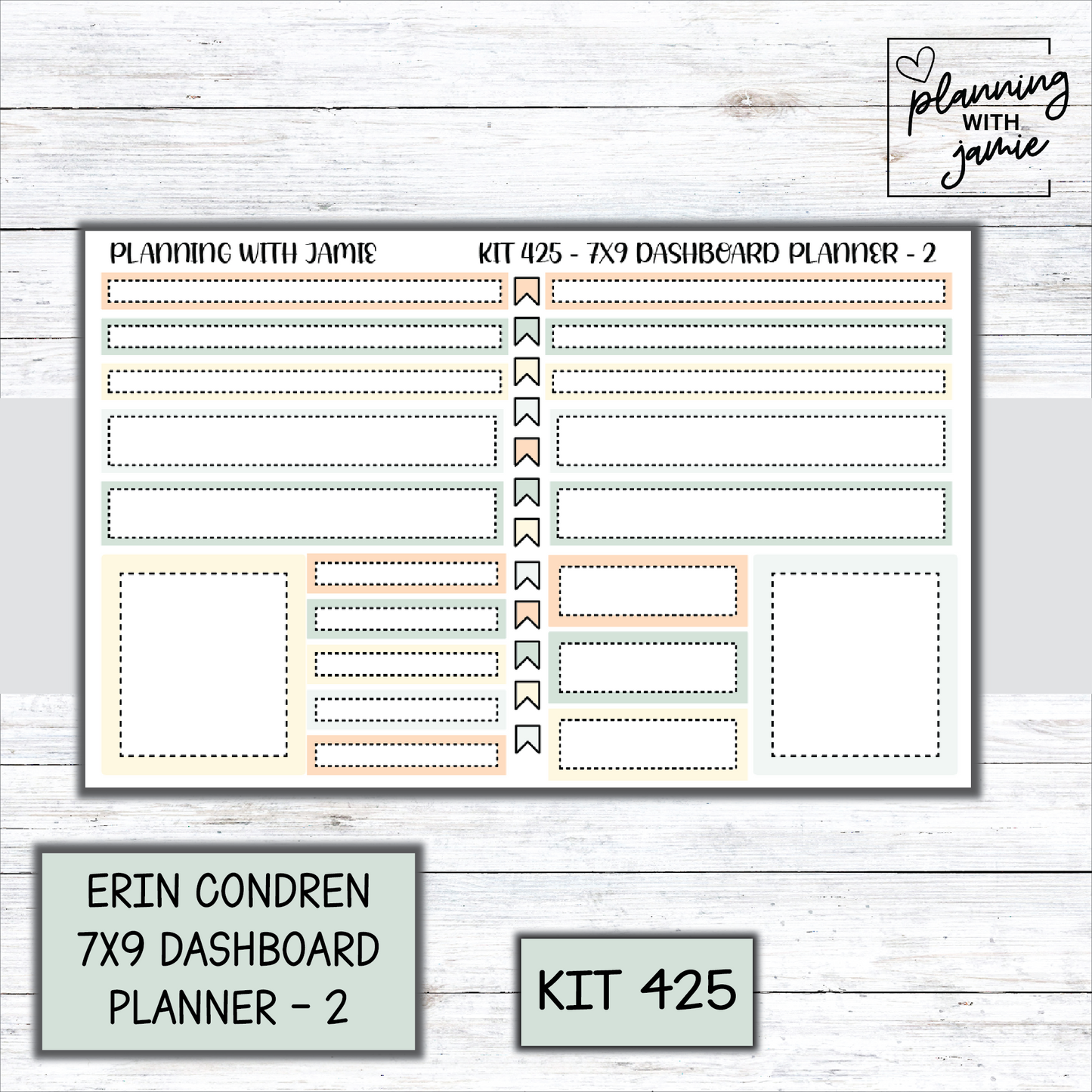 Kit 425 Erin Condren Dashboard Planner Sticker Kit