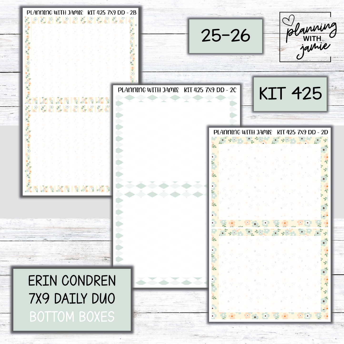 Kit 425 Erin Condren Daily Duo Sticker Kit