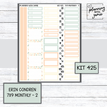 KIT 425 Erin Condren 7X9 OR A5 Monthly Kit