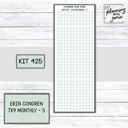 KIT 425 Erin Condren 7X9 OR A5 Monthly Kit