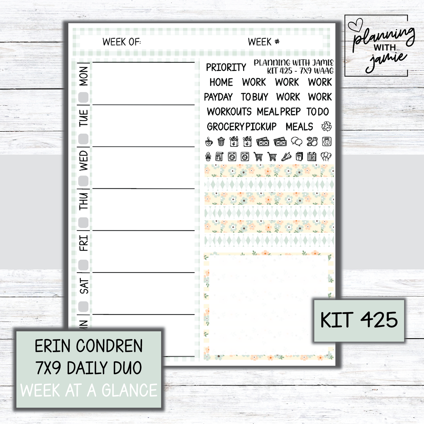 Kit 425 Week At A Glance Sticker