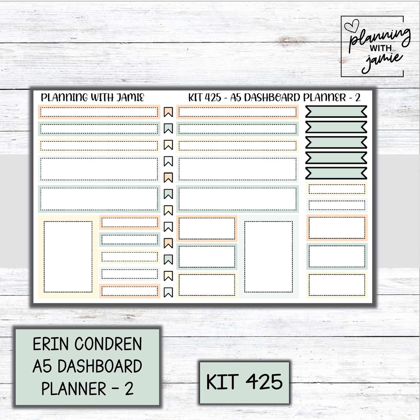 Kit 425 Erin Condren Dashboard Planner Sticker Kit