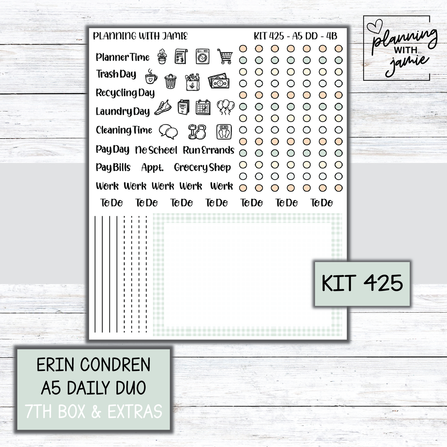 Kit 425 Erin Condren Daily Duo Sticker Kit