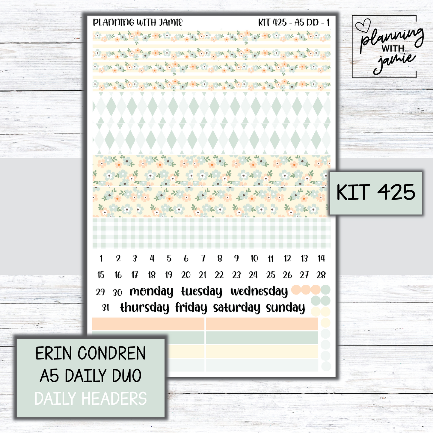 Kit 425 Erin Condren Daily Duo Sticker Kit