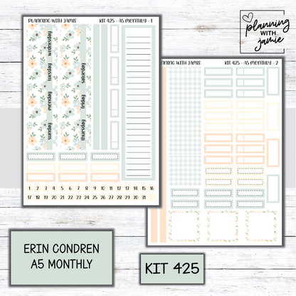 KIT 425 Erin Condren 7X9 OR A5 Monthly Kit
