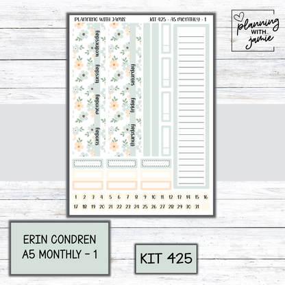 KIT 425 Erin Condren 7X9 OR A5 Monthly Kit