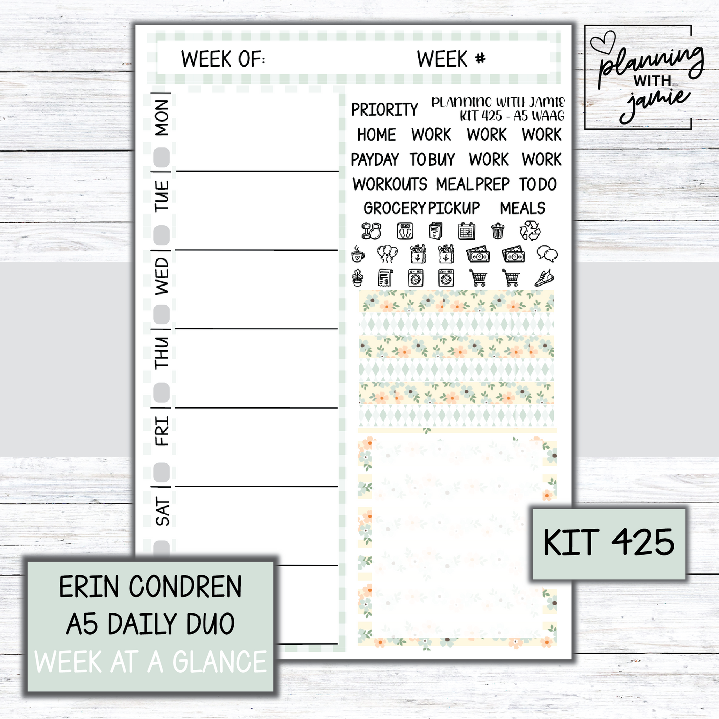 Kit 425 Week At A Glance Sticker