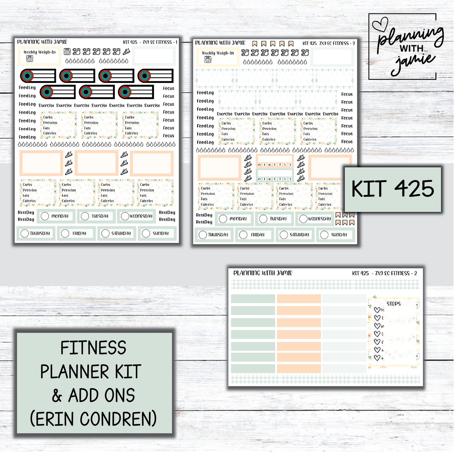 Kit 425 Weekly Fitness Sticker Kit