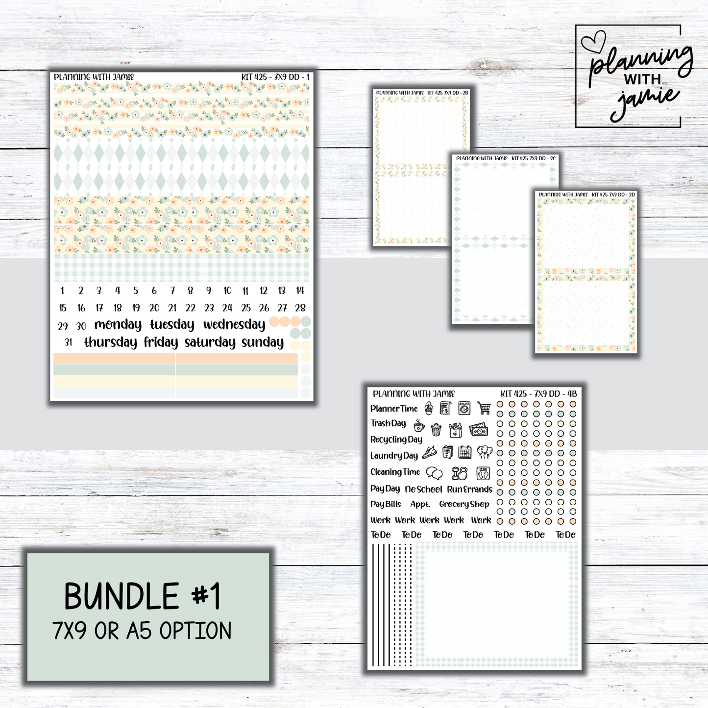 Kit 425 Erin Condren Daily Duo Sticker Kit
