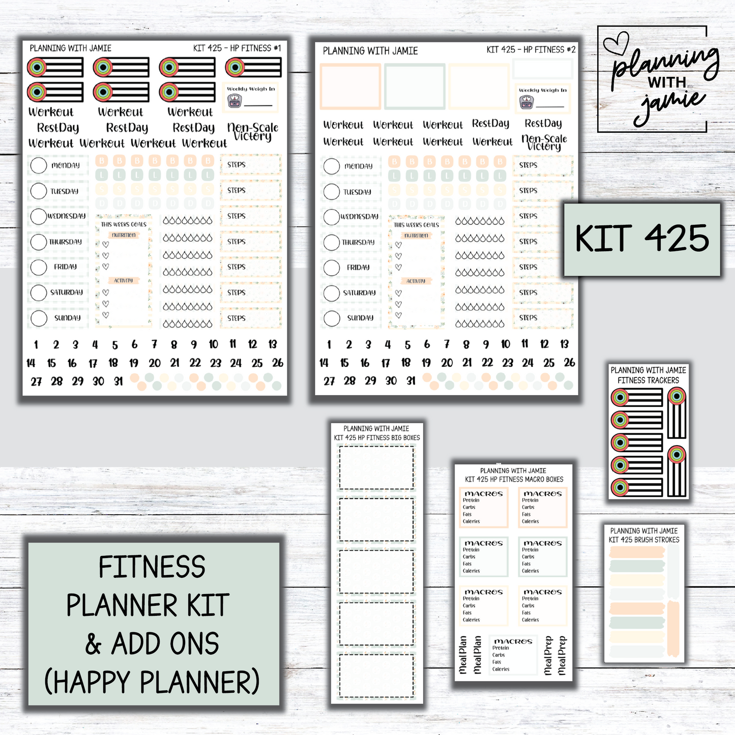 Kit 425 Weekly Fitness Sticker Kit
