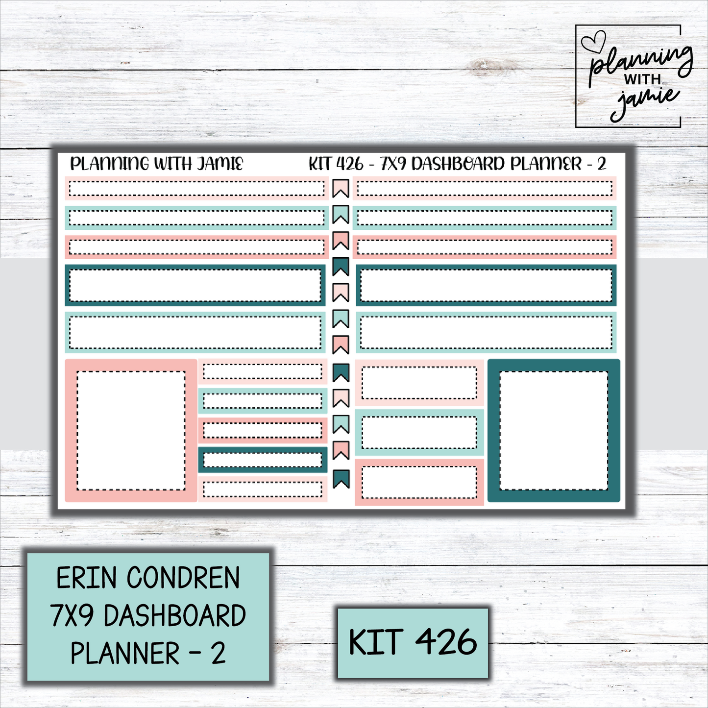 Kit 426 Erin Condren Dashboard Planner Sticker Kit