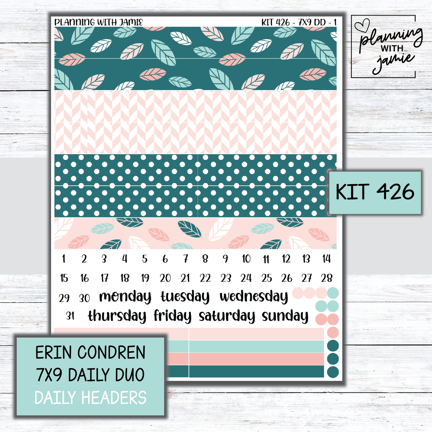 Kit 426 Erin Condren Daily Duo Sticker Kit