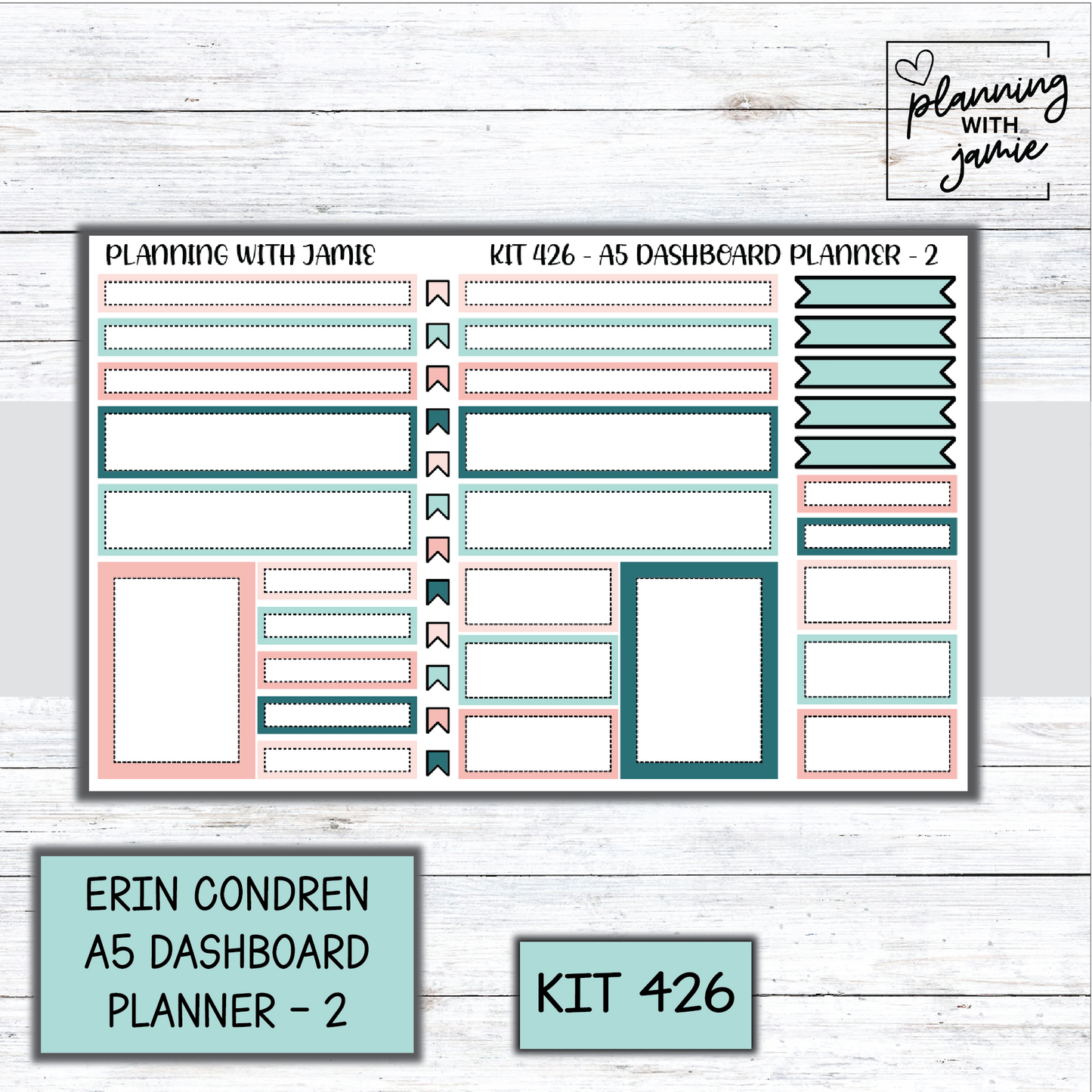 Kit 426 Erin Condren Dashboard Planner Sticker Kit