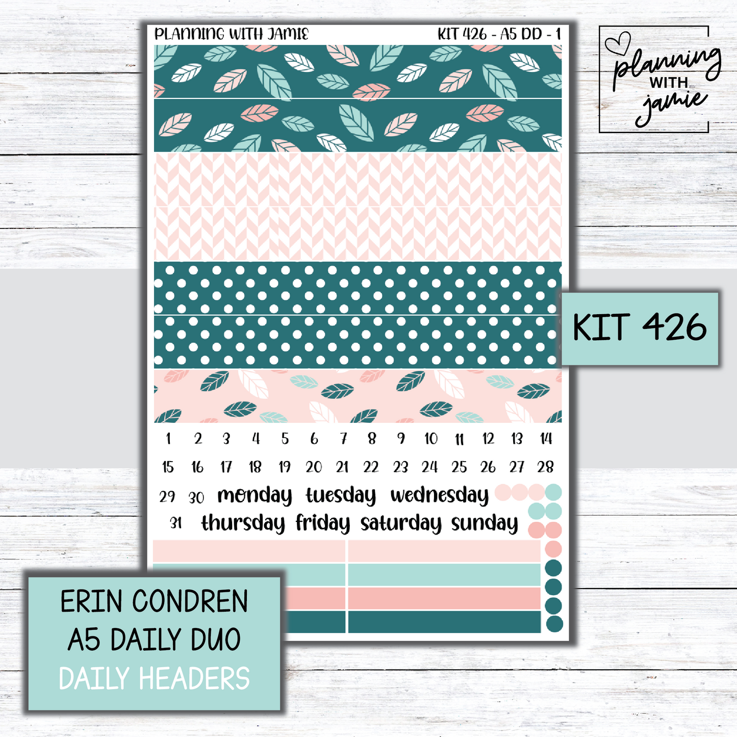 Kit 426 Erin Condren Daily Duo Sticker Kit