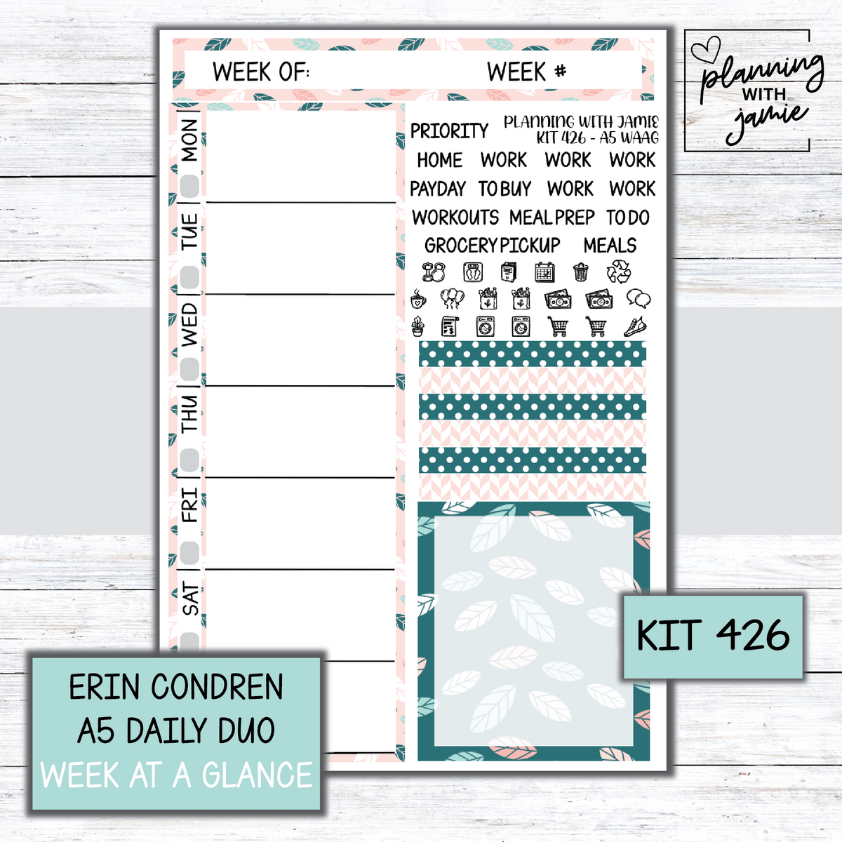 Kit 426 Week At A Glance Sticker