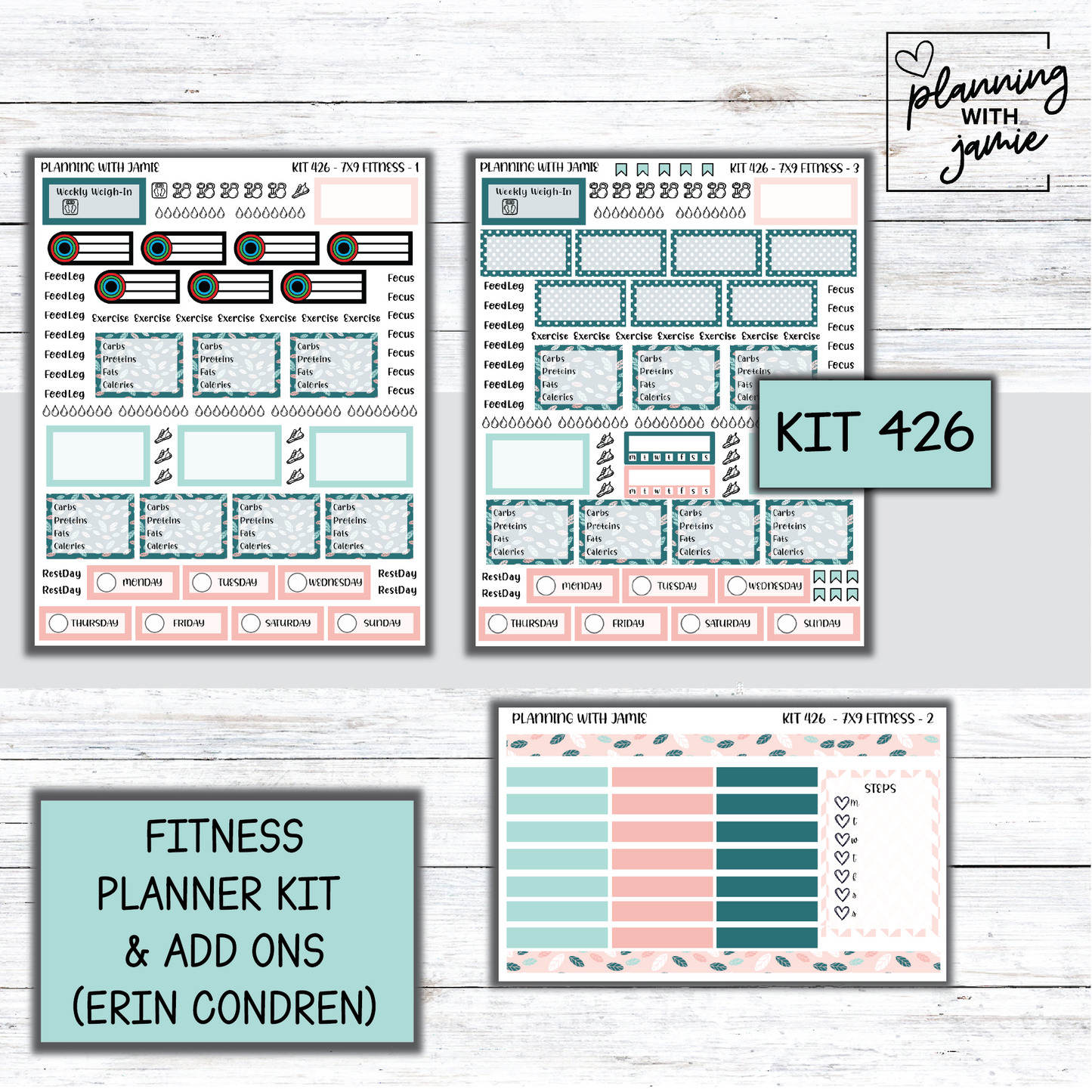 Kit 426 Weekly Fitness Sticker Kit